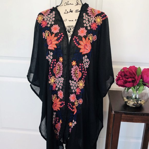 Betsey Johnson Other - Betsey Johnson Cejon Floral Embroidery Cover Up